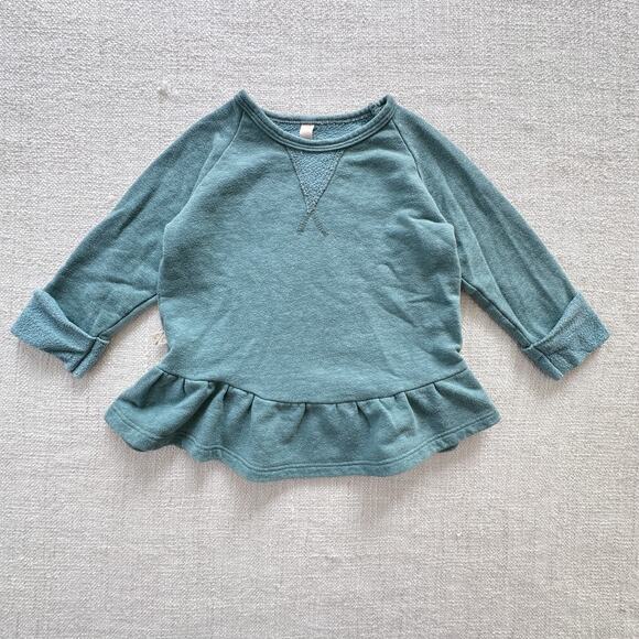 Childhoods Teal Long Sleeve Peplum Sweatshirt VGUC 3T - Picture 1 of 5